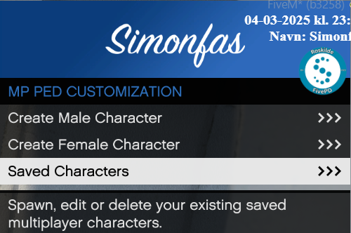 Saved Characters